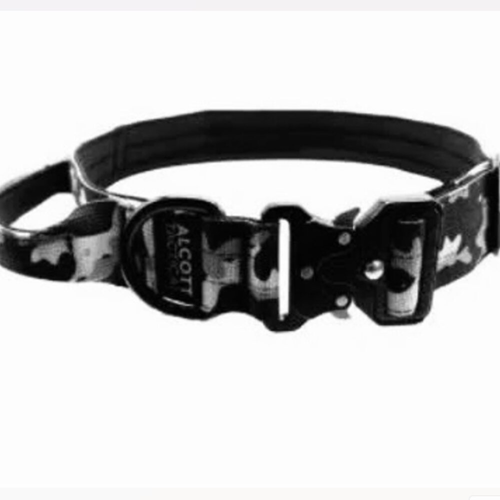 NWT ALCOTT TACTICAL DOG COLLAR SMALL BLACK GREY CAMO
